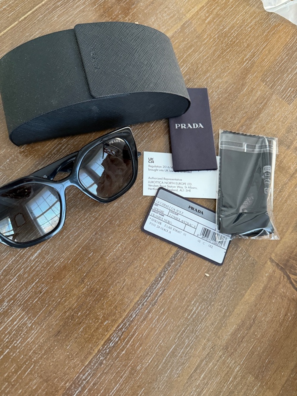 Prada Black Gloss Cat-Eye Sunglasses